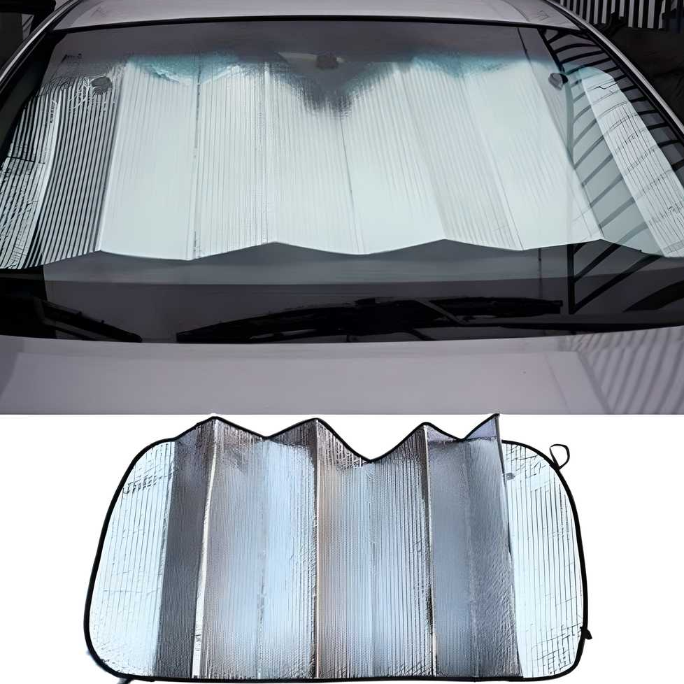 Foldable Front Windshield Sun Shade – Reflective Silver