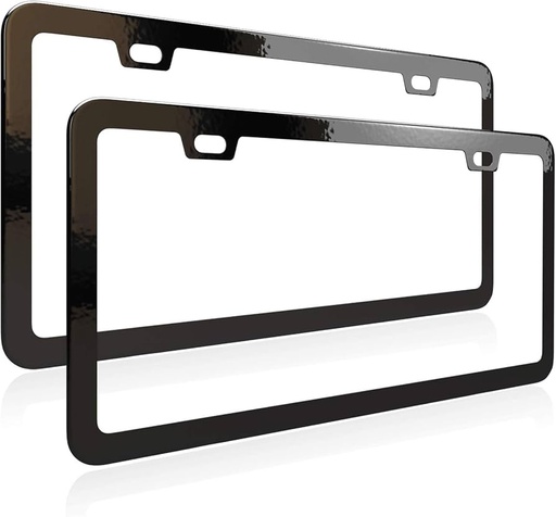 Stainless Steel License Plate Frame – Gloss Black