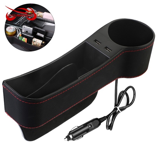 Car Seat Gap Filler Organizer – Leather with USB Port