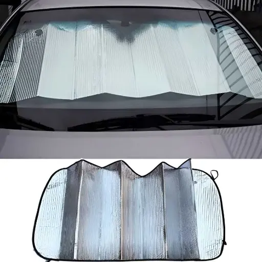 Foldable Front Windshield Sun Shade – Reflective Silver